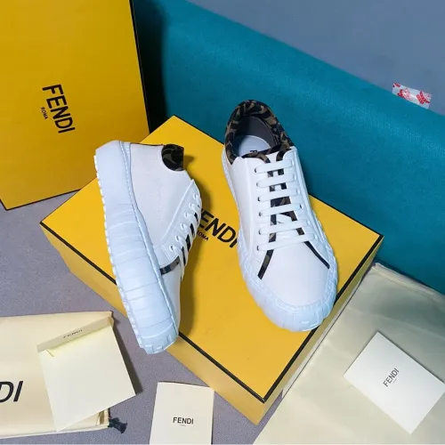 Fendi Womens Shoes FENDI FORCE White Canvas and TPU Low-tops 8E8110AF5AF1DV4 with Original Box