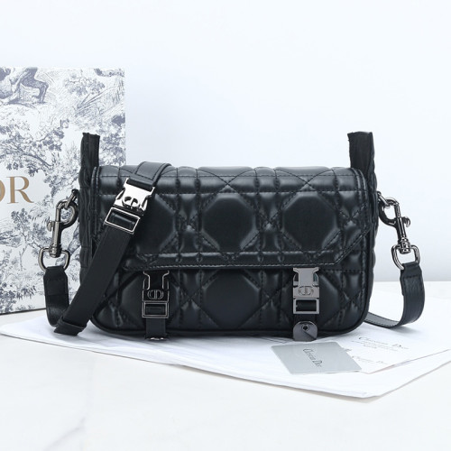 Dior Womens Mens Bags Shoulder Bags Luxury Fashion SMALL DIORCAMP BAG Black Macrocannage Calfskin with Original Box M1243BMIG_M900