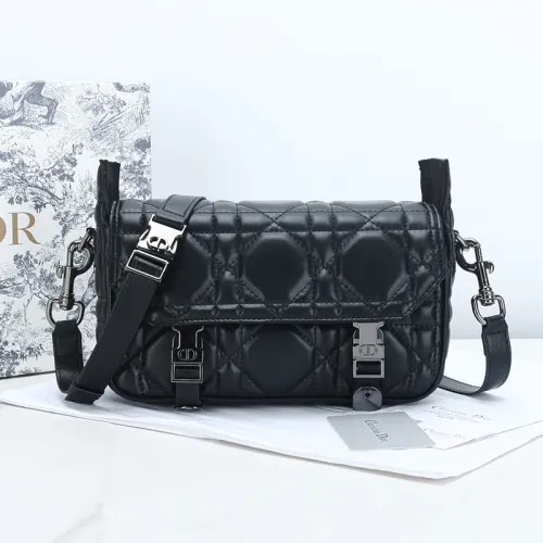 Dior Womens Mens Bags Shoulder Bags Luxury Fashion SMALL DIORCAMP BAG Black Macrocannage Calfskin with Original Box M1243BMIG_M900
