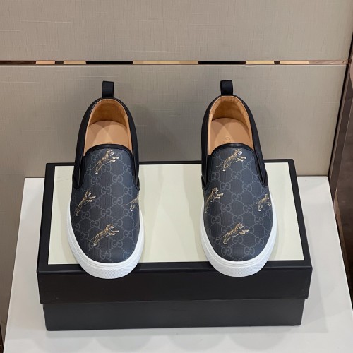 Gucci Mens Shoes Slippers Slides Casual Design Luxury Brand Black Leather Princetown leather slipper with Original Box 423513 BLM00 1000