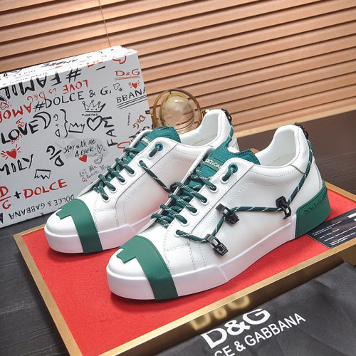Dolce&Gabbana Men Shoes Sneakers Luxury Brand Portofino Sneakers in Mixed Materials