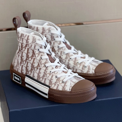 Dior Mens Shoes Sneakers Casual Luxury Brand B23 HIGH-TOP SNEAKER Dior Oblique Canvas with Original Box 3SH118ZMK_H761