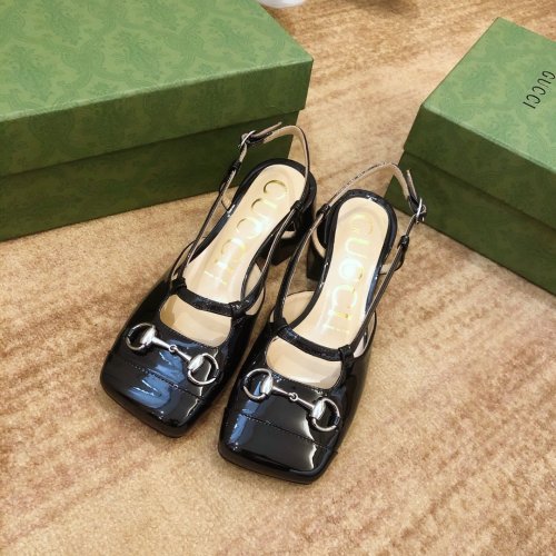 Gucci Womens Shoes Mid-heel Slingback with Horsebit