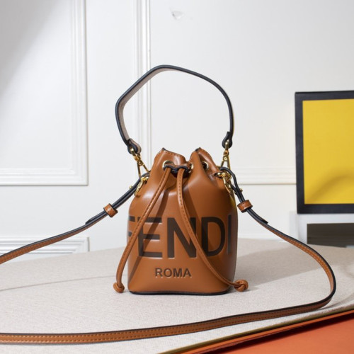 Fendi Womens Bag MON TRESOR Brown Leather Mini-Bag
