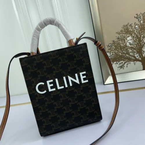 Celine Womens Bag SMALL CABAS VERTICAL IN TRIOMPHE CANVAS