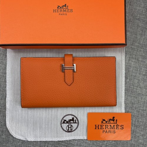 Hermes Womens Mens Wallets Purse Long Clutch Leather Design Coin Bag with Original Box