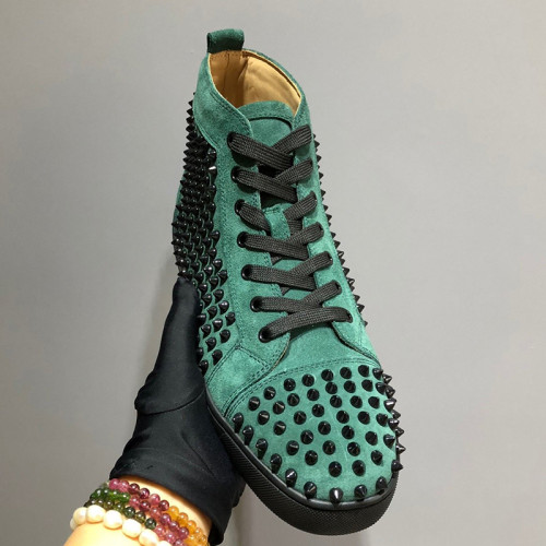 Christian Louboutin Mens Shoes Luxury Brand Red Bottom Design Louis Junior Spikes Flat with Original Box CL sneakers