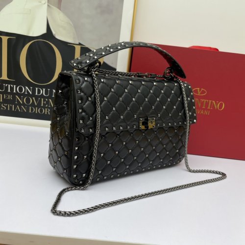 Valentino Womens Bags Crossbody Bags Handbags Luxury Brand LARGE ROCKSTUD SPIKE NAPPA LEATHER BAG with Original Box