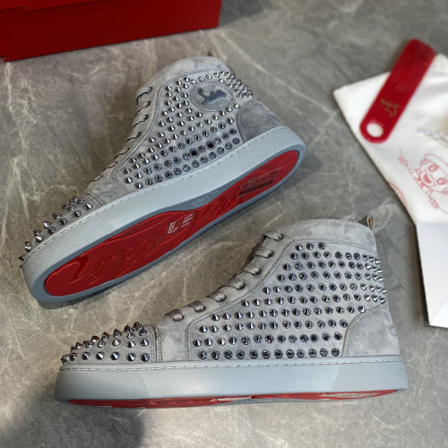 Christian Louboutin Mens Shoes Luxury Brand Red Bottom Design Louis Junior Spikes Flat with Original Box CL sneakers