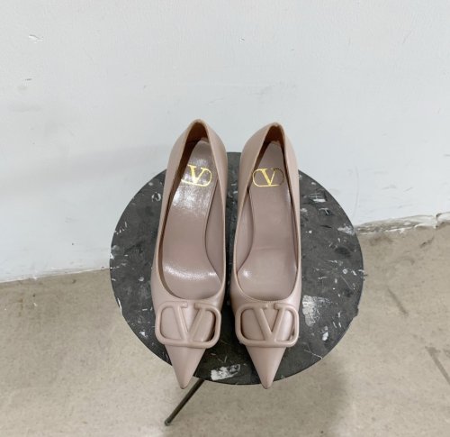 Valentino Women Shoes Mule Flip Flop Sandals VLOGO SIGNATURE CALFSKIN PUMP 80MM Luxury Brand with Original Box