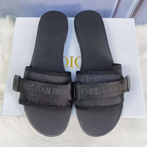Dior Women Shoes Mule DWAY DIO(R)EVOLUTION SLIDE Luxury Brand DIO(R)EVOLUTION SLIDE Uber Black Dior Oblique Technical Fabric KCQ431OSY_S900