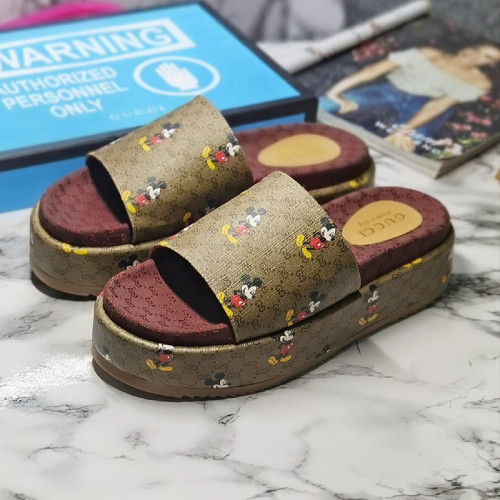 Gucci Mens Shoes Sandals Slides Slippers Luxury Brand Thick Sole Design with Original Box