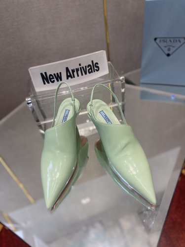 Prada Womens Shoes Slingback Pumps Luxury Brand Casual Shoes for Women with Original Box