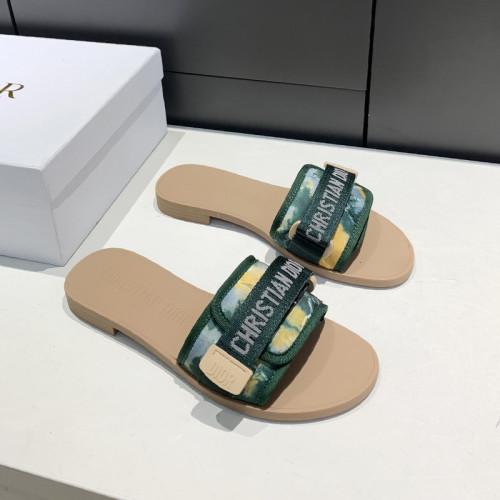 Dior Womens Shoes Sandals Slippers Slide Luxury Brand DIO(R)EVOLUTION SLIDE Shiny Technical Fabric with Dior Oblique Print with Original Box