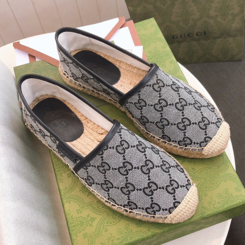 Gucci Womens Shoes Double G Espadrilles 551890 BKO00 1000 Luxury Brand Black Leather Platform Espadrille With Double G with Original Box