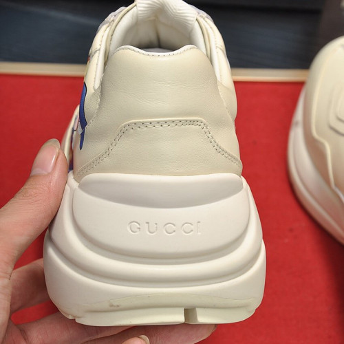 Gucci Mens Shoes Sneakers Luxury Brand Men's Rhyton leather sneaker with Original Box