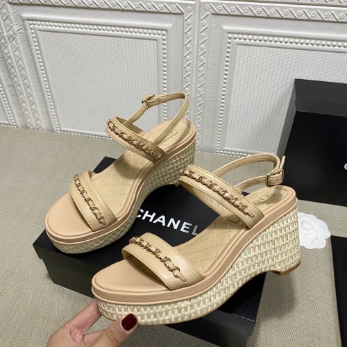 Chanel Womens Shoes Fashion Pumps Wedge Sandals