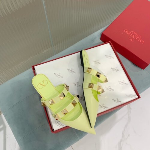 Valentino Women Shoes Mule Flip Flop Sandals ROMAN STUD FLAT MULE IN CALFSKIN with Original Box Luxury Brand