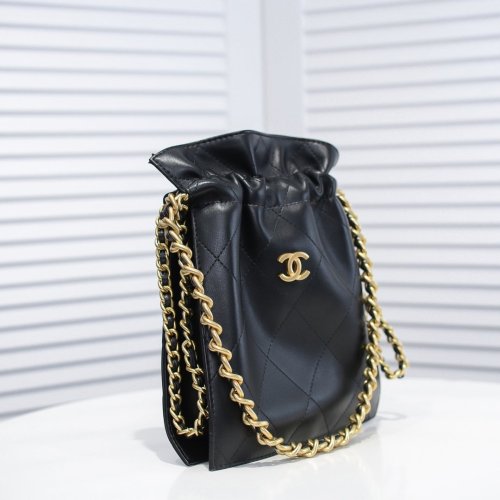 Chanel Womens Crossbody Bags Rucksack Drawstring Bucket Bag