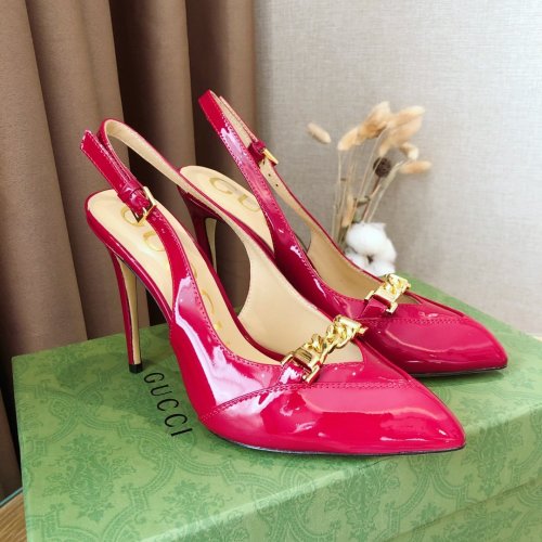 Gucci Womens Shoes Slingback Pumps Luxury Brand Design Women Sandals with 10.5cm Heel with Original Box