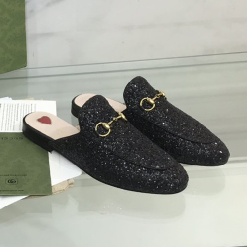 Gucci Womens Shoes Casual Loafers Design Luxury Brand Leather Women's jumbo GG Princetown slipper with Original Box 475094 UKO60 2588