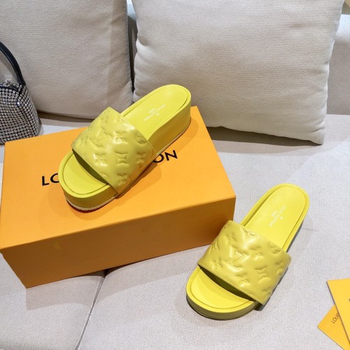 Louis Vuitton Womens Shoes Sandals Slippers Luxury Brand Louis Vuitton JUMBO FLATFORM MULE with Original Box 1A9QYY