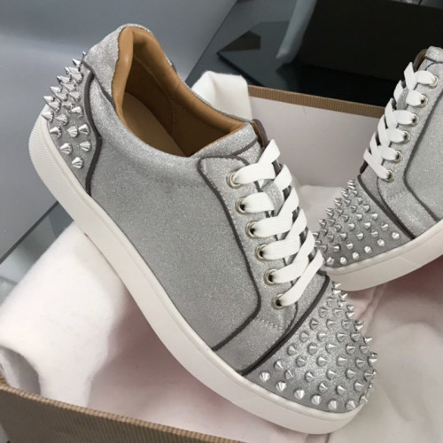 Christian Louboutin Mens Shoes Luxury Brand Red Bottom Design Louis Junior Spikes Flat with Original Box CL sneakers