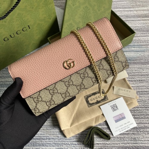 Gucci Womens Mens Bags Wallets Luxury Brand GG Marmont chain wallet with Original Box 546585 17WAG 1283