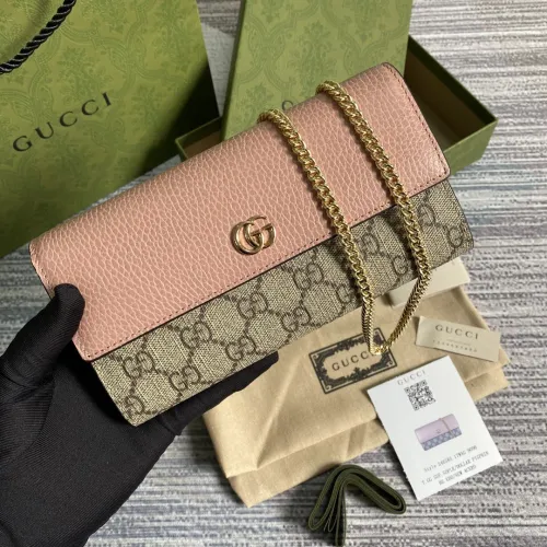 Gucci Womens Mens Bags Wallets Luxury Brand GG Marmont chain wallet with Original Box 546585 17WAG 1283