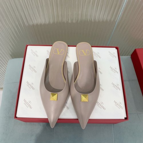 Valentino Women Shoes Mule Flip Flop Sandals ROMAN STUD FLAT MULE IN CALFSKIN with Original Box Luxury Brand