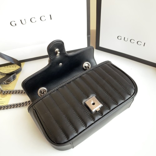 Gucci Womens Bags Shoulder Messenger Bag Luxury Brand Gucci GG Marmont matelassé mini bag with Original Box 446744 UM8AN 1000
