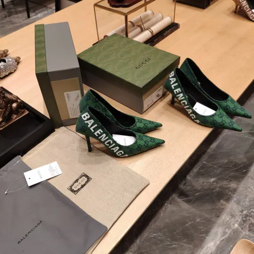 Gucci x Balenciaga Womens Shoes Slingback Pumps High Heel Luxury Brand Wedding Fashion Shoes for Women with Original Box
