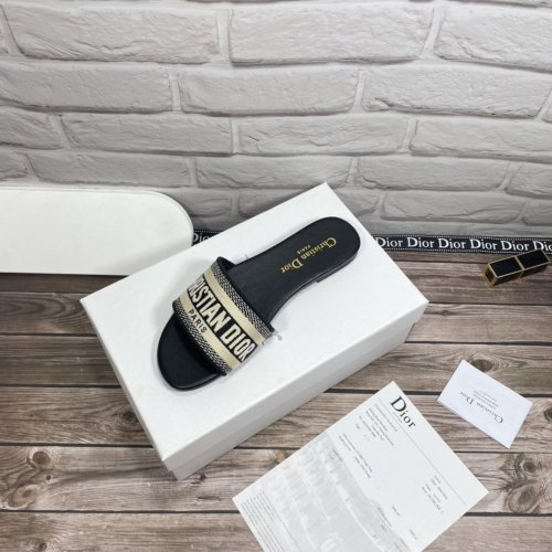 Dior Women Shoes Mule DWAY SLIDE Luxury Brand Womens Sandals Slippers with Original Box
