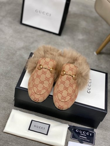 Gucci Womens Shoes Casual Loafers Design Luxury Brand Leather Princetown with Original Box