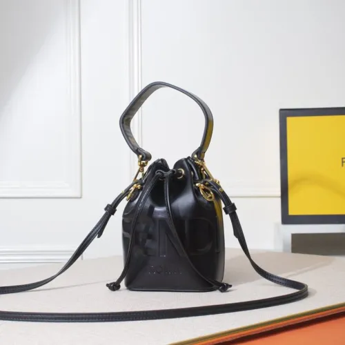 Fendi Womens Bag MON TRESOR Black Leather Mini-Bag
