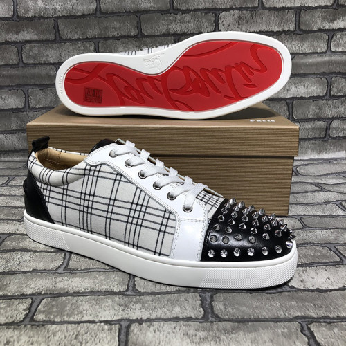 Christian Louboutin Mens Shoes Luxury Brand Red Bottom Design Louis Junior Spikes Flat with Original Box CL sneakers