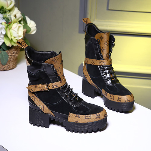 Louis Vuitton Women Shoes Boots Luxury Brand Fashion Ankle Boots LAUREATE PLATFORM DESERT BOOT