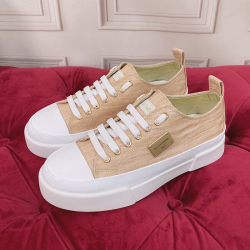 Dolce&Gabbana Womens Shoes Sneakers Fashion Type Luxury Brand Two-tone canvas Portofino Light Low-top sneakers with DG logo with Original Box