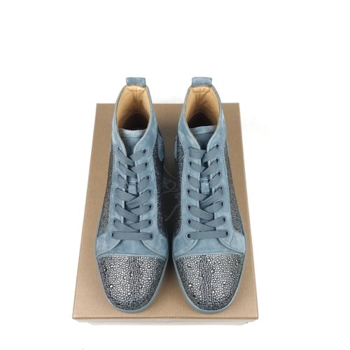 Christian Louboutin Mens Shoes Luxury Brand Red Bottom Design Louis Junior Spikes Flat with Original Box CL sneakers
