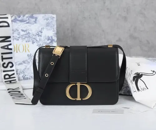 Dior Womens Bags Crossbody Bags Luxury Brand 30 MONTAIGNE BAG Black Box Calfskin M9203UMOS_M911 with Original Box