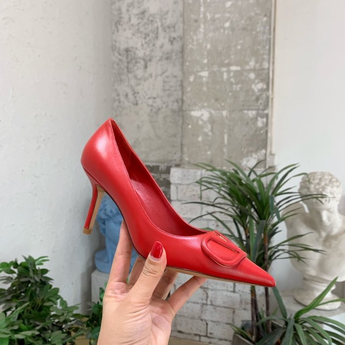 Valentino Women Shoes Mule Flip Flop Sandals VLOGO SIGNATURE CALFSKIN PUMP 80MM Luxury Brand with Original Box