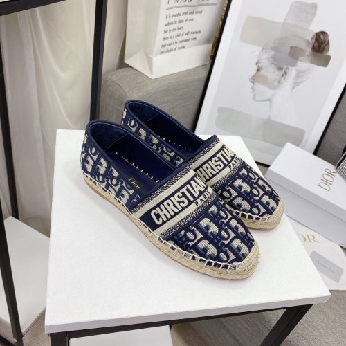 Dior Women Shoes Luxury Brand Design Dior Espadrille Nude Mesh Embroidery Womens Shoes with Original Box