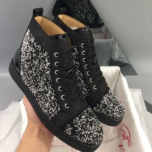 Christian Louboutin Mens Shoes Luxury Brand Red Bottom Design Louis Junior Spikes Flat with Original Box CL sneakers