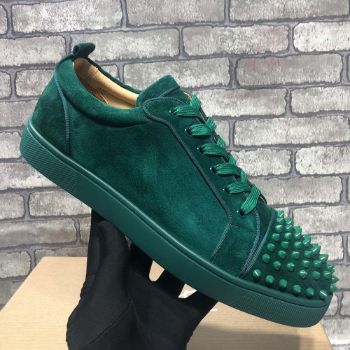Christian Louboutin Mens Shoes Luxury Brand Red Bottom Design Louis Junior Spikes Flat with Original Box CL sneakers