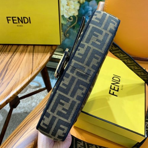 Fendi Womens Bags Handbags Luxury Brand BAGUETTE Brown Fabric Bag 8BR600A6V5F17U4