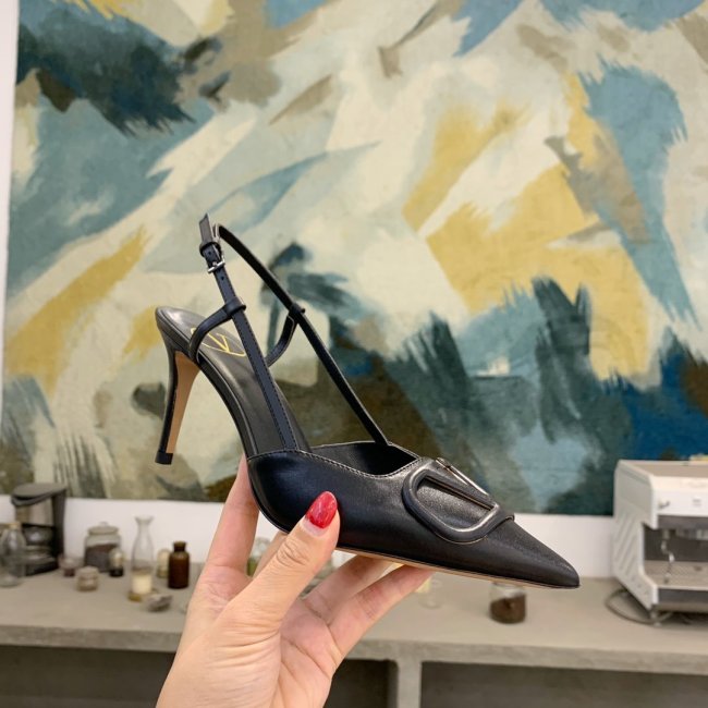 Valentino Women Shoes Mule Flip Flop Sandals VLOGO SIGNATURE CALFSKIN SLINGBACK PUMP 80 MM / 3.15 IN. ZW2S0R01MZF0NO with Original Box