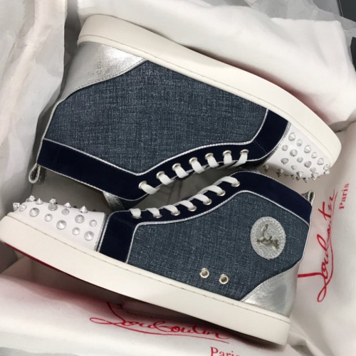 Christian Louboutin Mens Shoes Luxury Brand Red Bottom Design Louis Junior Spikes Flat with Original Box CL sneakers