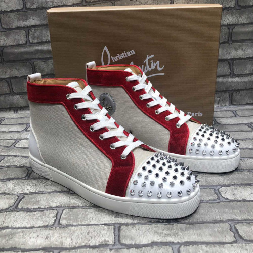 Christian Louboutin Mens Shoes Luxury Brand Red Bottom Design Louis Junior Spikes Flat with Original Box CL sneakers