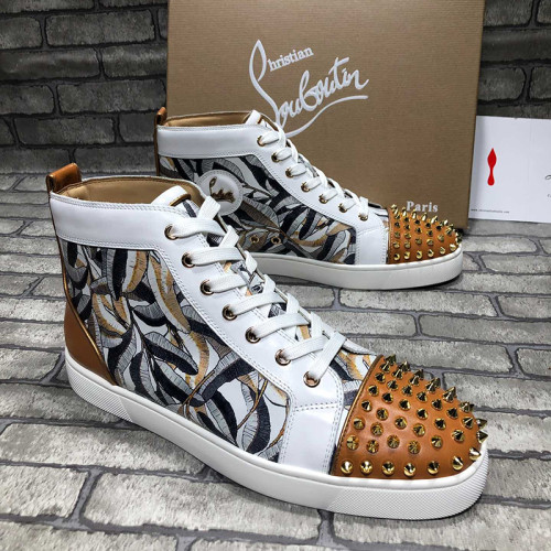 Christian Louboutin Mens Shoes Luxury Brand Red Bottom Design Louis Junior Spikes Flat with Original Box CL sneakers