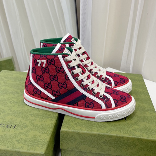 Gucci Womens Shoes Fashion Type Luxury Brand Leather Women's Gucci Tennis 1977 high top sneaker with Original Box